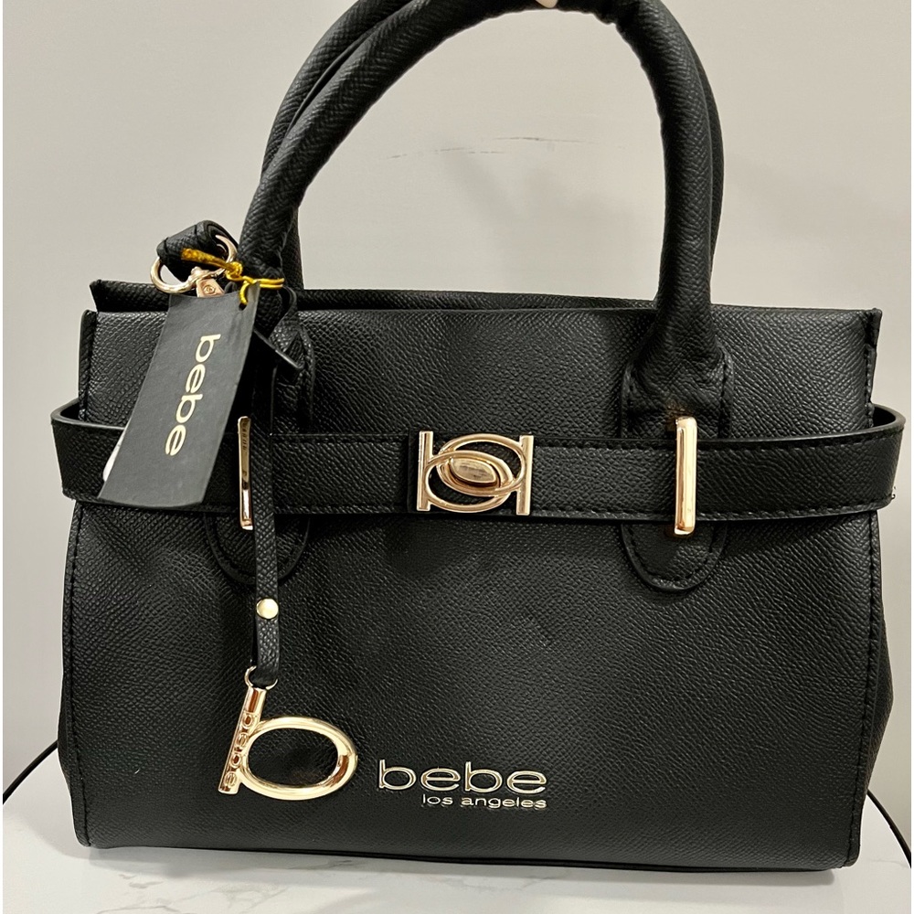 Bebe Evie Small Black Satchel Bag Crossbody Bag